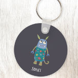 Fun Monsters Personalized Keychain<br><div class="desc">One of a family of adorable monsters.  Change the name to personalize. Original art by Nic Squirrell.</div>