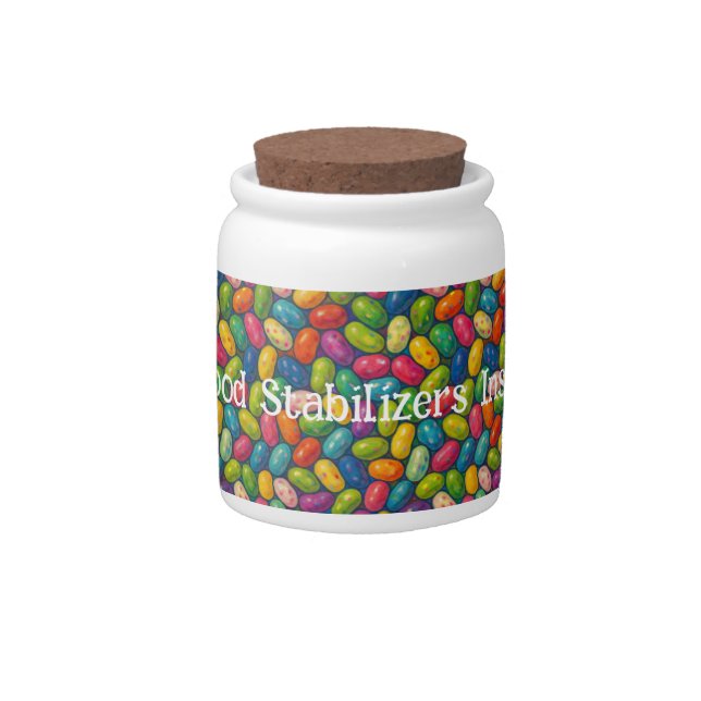 Fun Mood Stabilizers Inside Jelly Beans Fauvist Candy Jar (Front)