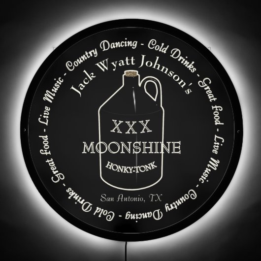 Fun Moonshine Honky-tonk Bar LED Sign (Front)