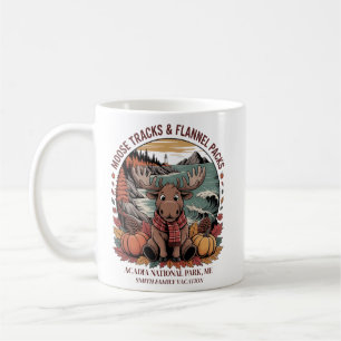 Fun Moose Flannel Custom Fall Acadia Maine Coffee Mug