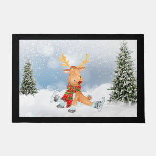 Fun Moose Wildlife Christmas Doormat Door Mat