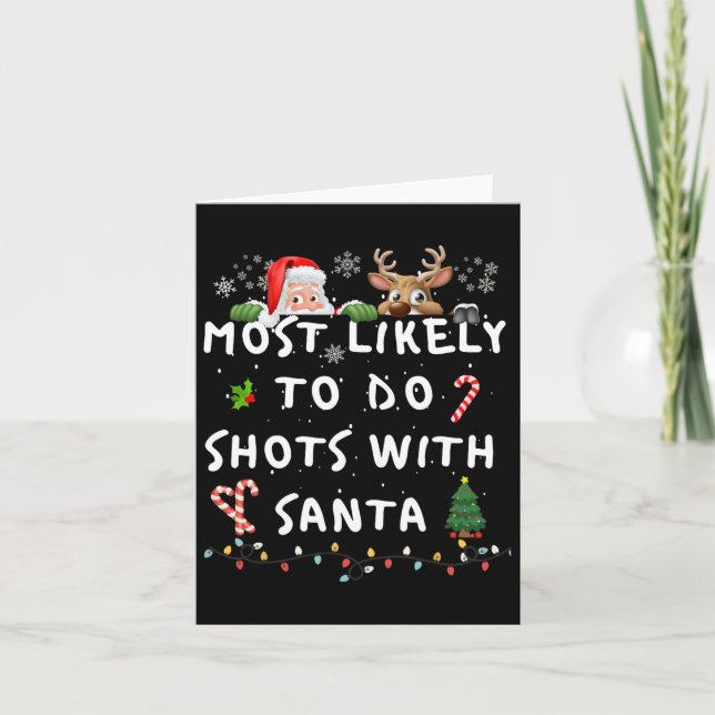 Fun Most Likely To Funny Story Christmas Pajamas F Card (Front)