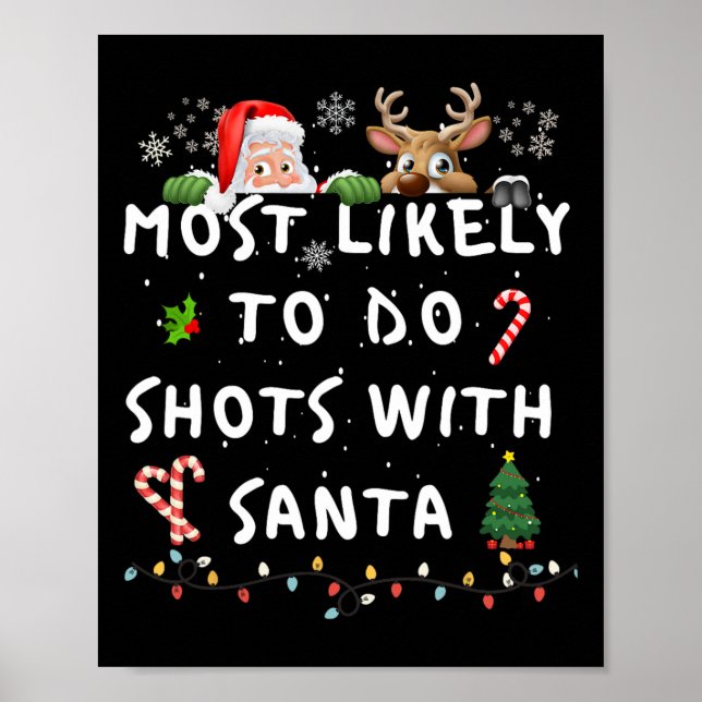 Fun Most Likely To Funny Story Christmas Pajamas F Poster (Front)