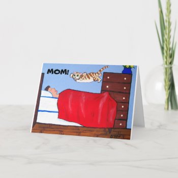 Fun Mothers Day Cat Card by J_Ellison_Art at Zazzle