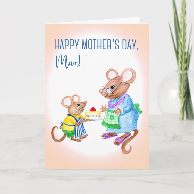 Fun Mother's Day for Mom with Cute Mice Card (Front)