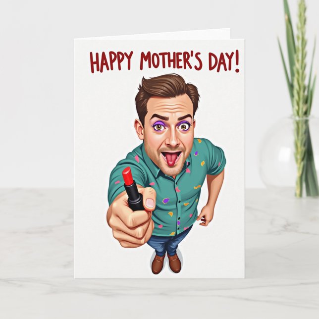 Fun Mothers Day Lipstick Card (Front)