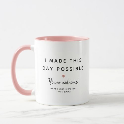 Fun Mothers Day Photo Humor Rose Gold Heart Mug