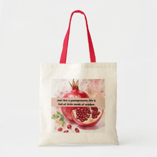 Fun & Motivational Pomegranate Print Cushion Tote Bag