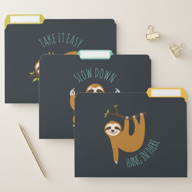 Fun Motivational Sloths  File Folder (Set)
