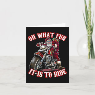 Fun Motorcycle Biker Grandpa Santa Rider Christmas Card