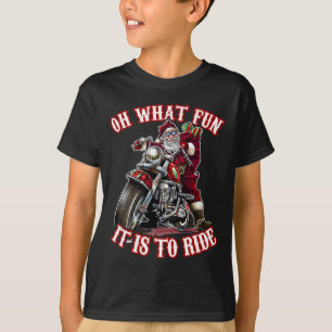 Fun Motorcycle Biker Grandpa Santa Rider Christmas T-Shirt