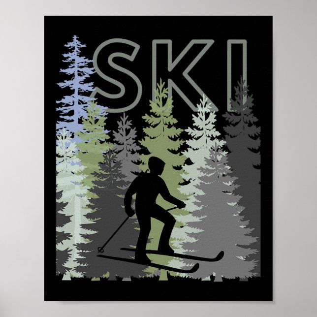 Fun Mountain Adventure Ski Squad Winter Sport Ski  Poster (Front)