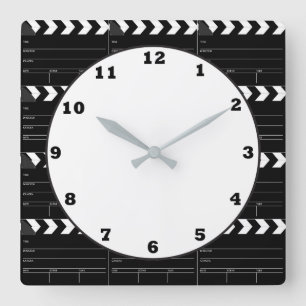 Fun Movie clapboard pattern theater clock