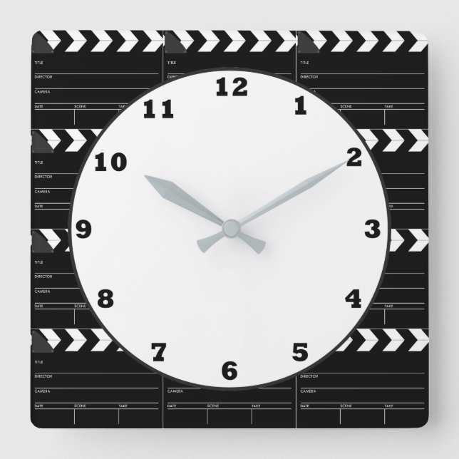 Fun Movie clapboard pattern theater clock (Front)