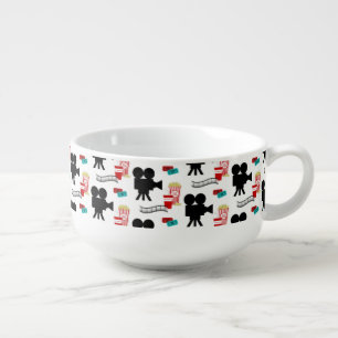 Fun Movie Night reel popcorn pattern serving bowl