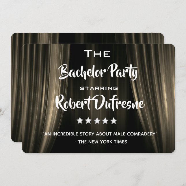 Fun Movie Parody Bachelor Party Invitation (Front/Back)