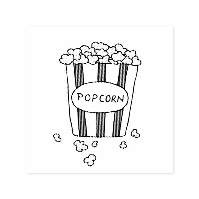 Fun Movie Theater Popcorn Crafty Projects Self-inking Stamp (Design)