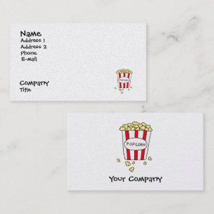 Fun Movie Theater Popcorn Diner Restaurant Business Card