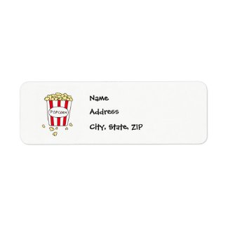 Fun Movie Theater Popcorn in Bucket Address Labels