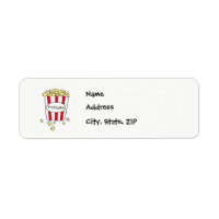 Fun Movie Theater Popcorn in Bucket Address Labels