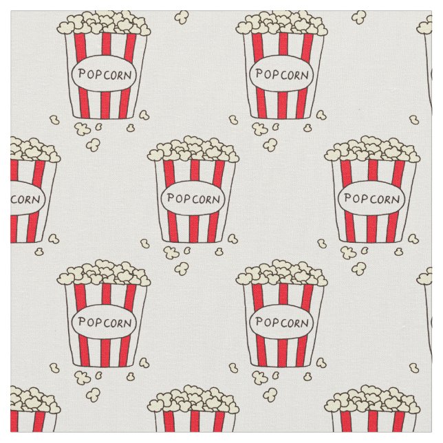 Fun Movie Theater Popcorn in Bucket for Sewing Fabric (Close Up)
