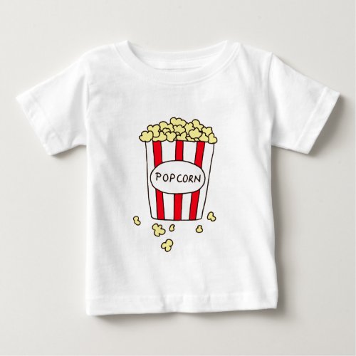 Fun Movie Theater Popcorn in Red White Bucket Baby T_Shirt