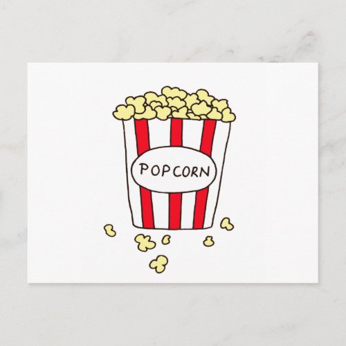 Fun Movie Theater Popcorn in Red White Bucket Postcard