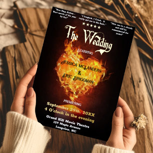 Fun Movie Theatre Poster Theme Wedding Foil Invitation