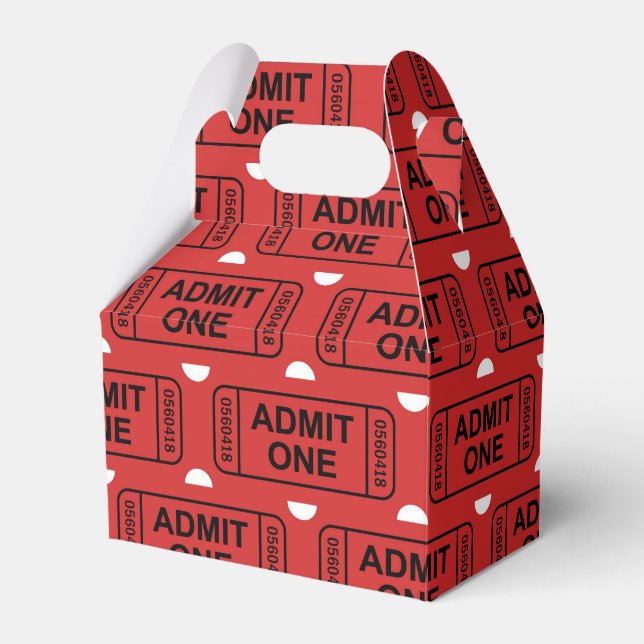 Fun Movie ticket pattern party favor box (Front Side)