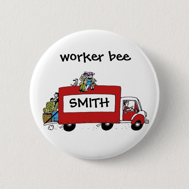 fun moving day change of address pinback button (Front)
