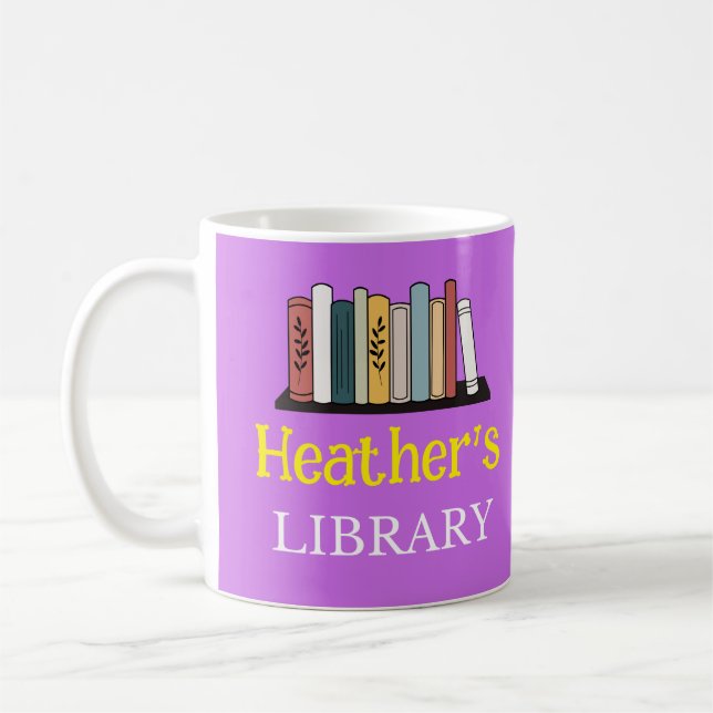 FUN! Mug - Library -  Personalized - Add Name (Left)