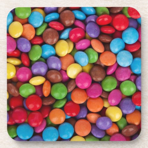 Fun Multi_coloured candy sweets pattern accessory Beverage Coaster