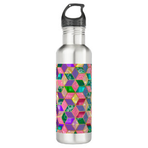 Fun Multi-Mixed Diamond-Shaped Hexagon 2 Stainless Steel Water Bottle