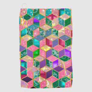 Fun Multi-Mixed Diamond-Shaped Hexagon Golf Towel