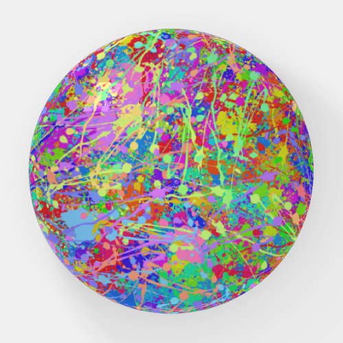 Fun Multicolor Paint Splatters Paperweight