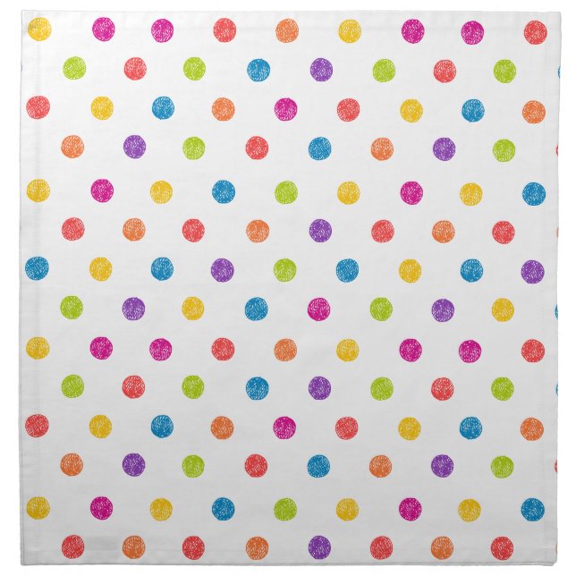 Fun, Multicolor Polka-dot Design Napkin (Front)