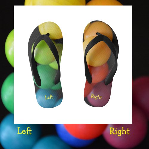 Fun Multicolored Colorful Balls Kids Flip Flops