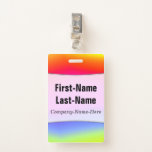 [ Thumbnail: Fun Multicolored Rainbow-Like Pattern; Custom Name Badge ]