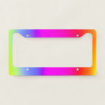 [ Thumbnail: Fun Multicolored Rainbow-Like Pattern License Plate Frame ]