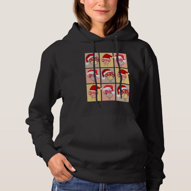Fun Mushroomcore Santa Christmas Mushrooms Hoodie (Front)