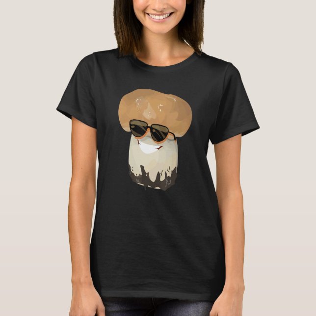 Fun Mushrooms Foraging Mycology Fungi Happy Mushro T-Shirt (Front)