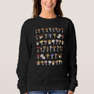 Fun Mushrooms Mycology Fungi Foraging Mushroom Whi Sweatshirt
