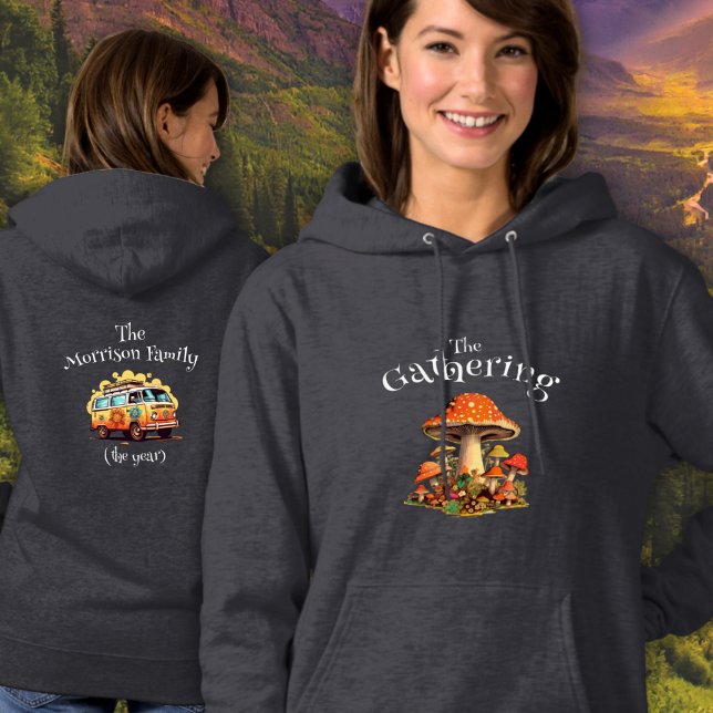 Fun Mushrooms Personalizable Retro Family Reunion  Hoodie (Creator Uploaded)