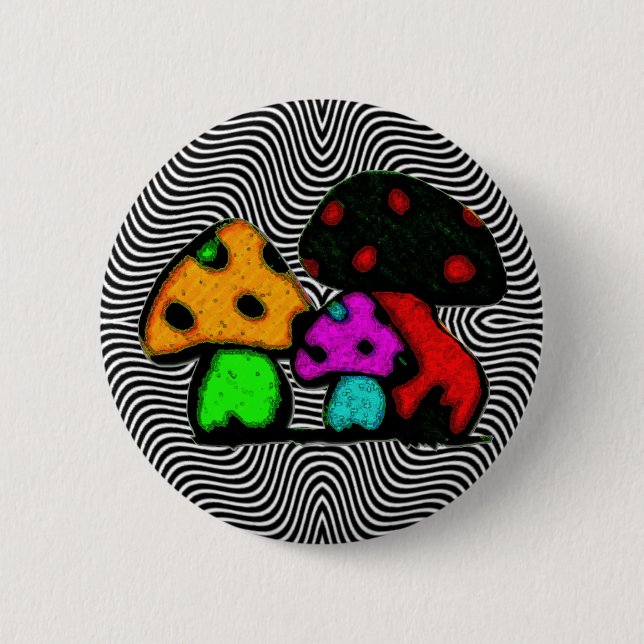 fun mushrooms pinback button (Front)