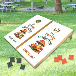 Fun Mushrooms Retro Family Reunion Cornhole Set