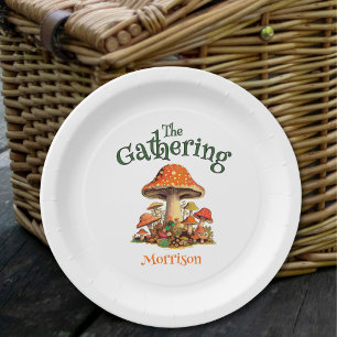 Fun Mushrooms Retro Family Reunion Paper Plates