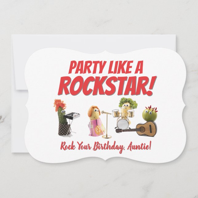 Fun music birthday card aunt food funny vege pun (Front)