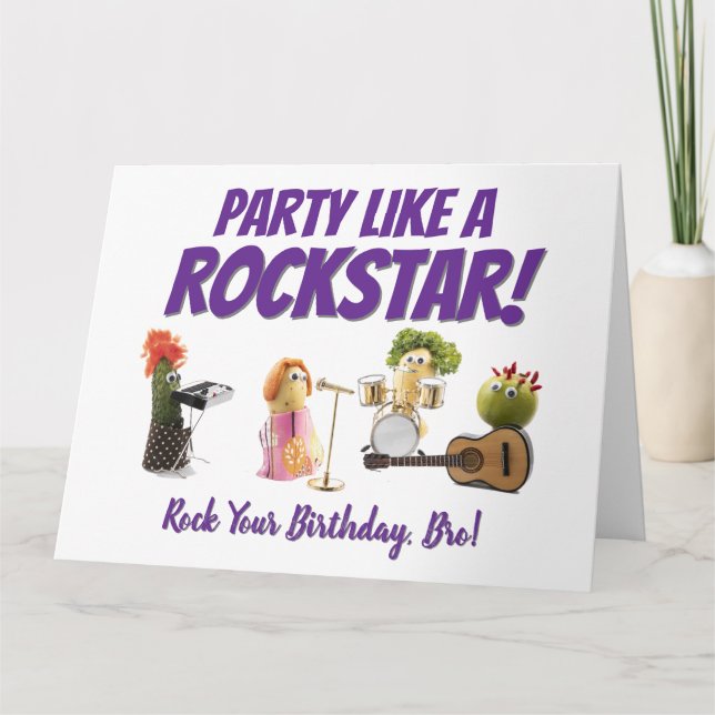 Fun music birthday card brother food funny vege (Front)