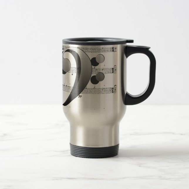 Fun Music Clef Music Gifts for Music Teachers Travel Mug (Right)