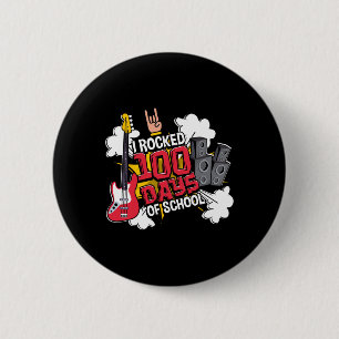 Fun Music Guitar I Rocked 100 Days Of School Button